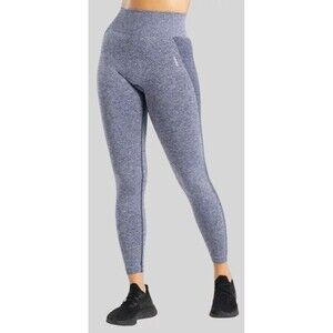 GYMSHARK Flex Leggings Women SM Blue High Waisted Seamless Spell Out Gym Workout